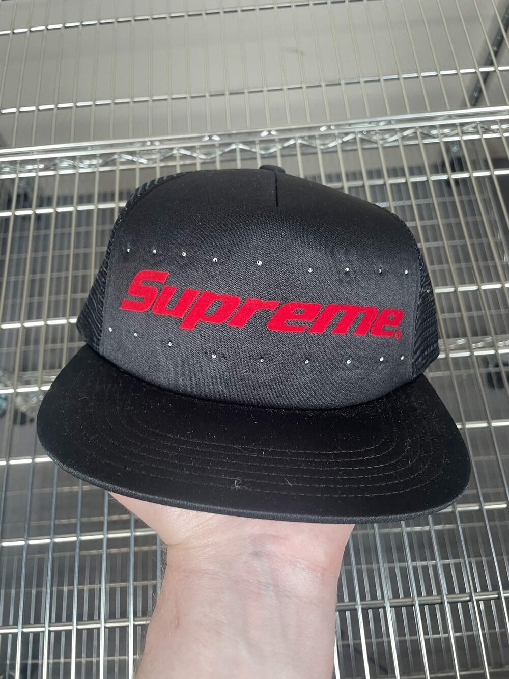 Supreme Pins Mesh Back 5-Panel Black (NO PINS)